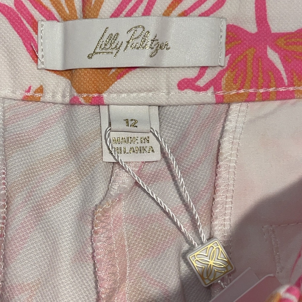 Lilly Pulitzer Buttercup Shorts NWT Size 8 Resort White Lovely Long Stems $74 - Picture 8 of 11